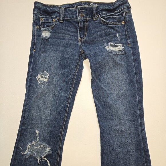 American Eagle Artist Jeans 4 L 29 X 34 Medium Wash 7952 Boot Cut Womens Stretch - Picture 2 of 11